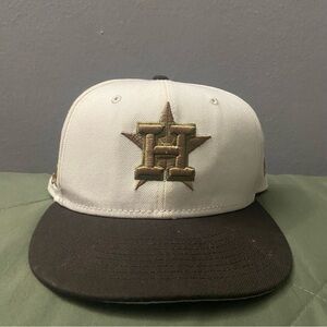 7 5/8 New Era Houston Astros White/Brown 50th Team Anniversary Fitted Hat